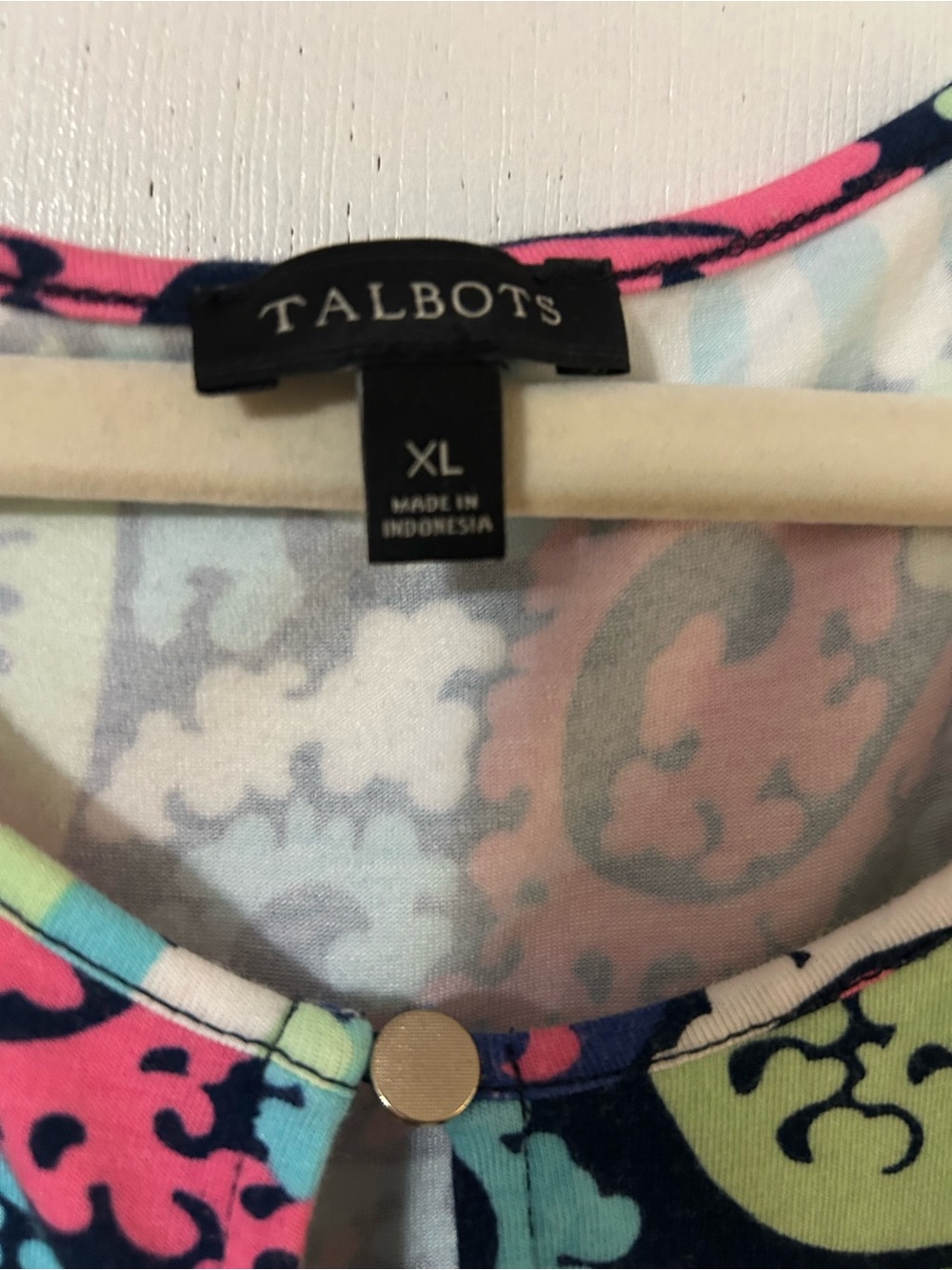 Talbots Sleeveless Maxi Dress in Navy, Aqua, Pink and Lime Floral - Picture 3 of 6